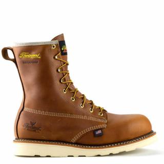 Thorogood Men's American Heritage Waterproof 8 Inch Tobacco Composite Toe Maxwear Wedge Plain Toe Work Boots